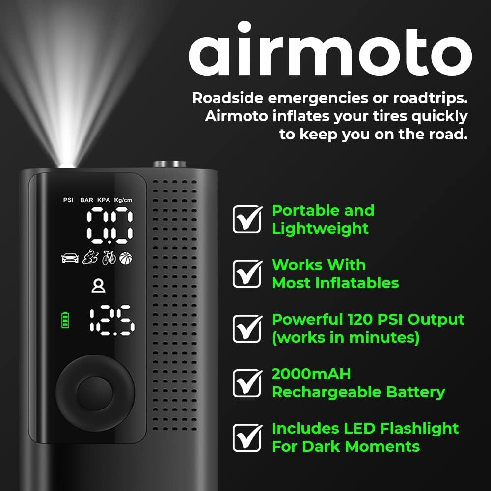 Airmoto Tire Inflator Portable Air Compressor