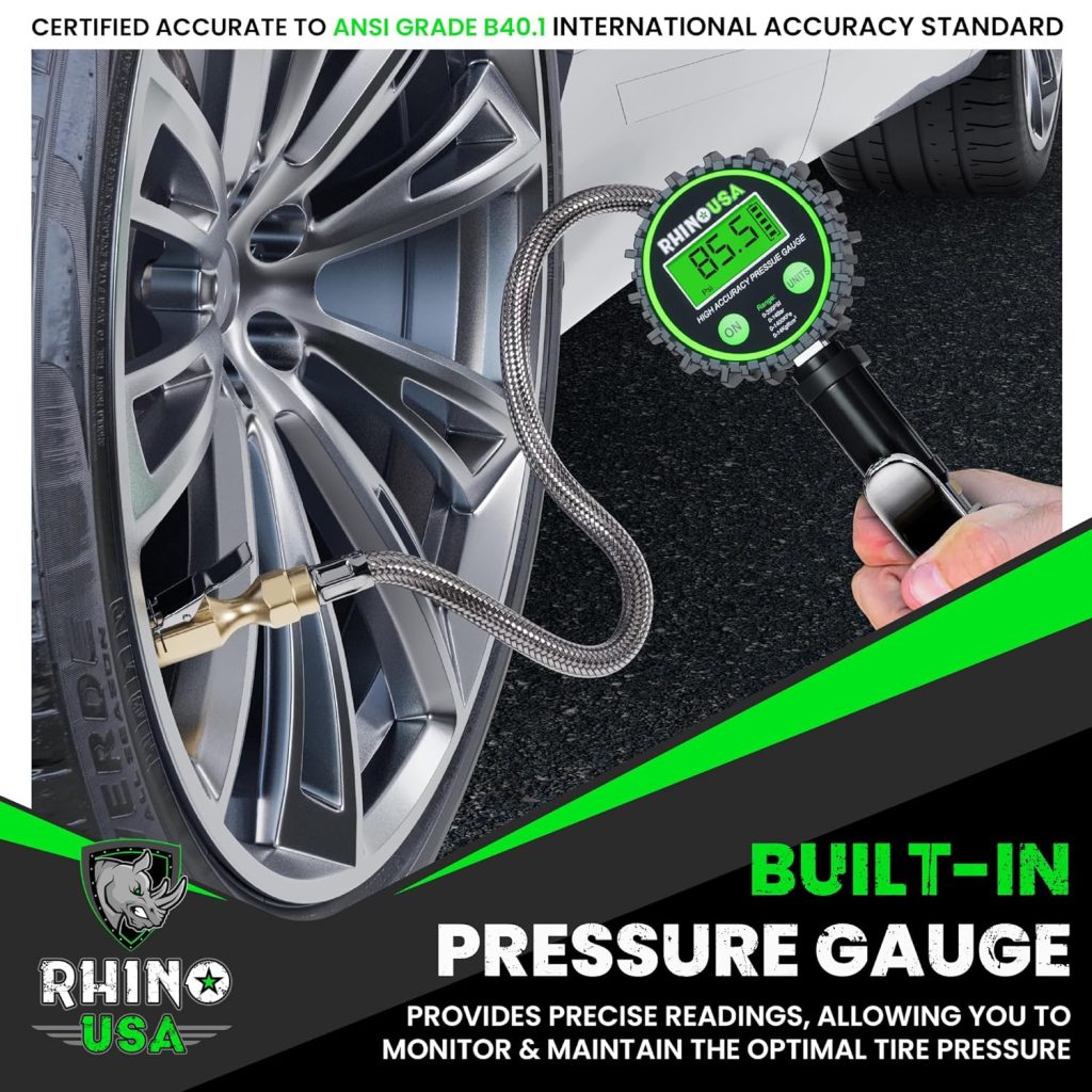 Rhino USA Tire Inflator Gauge